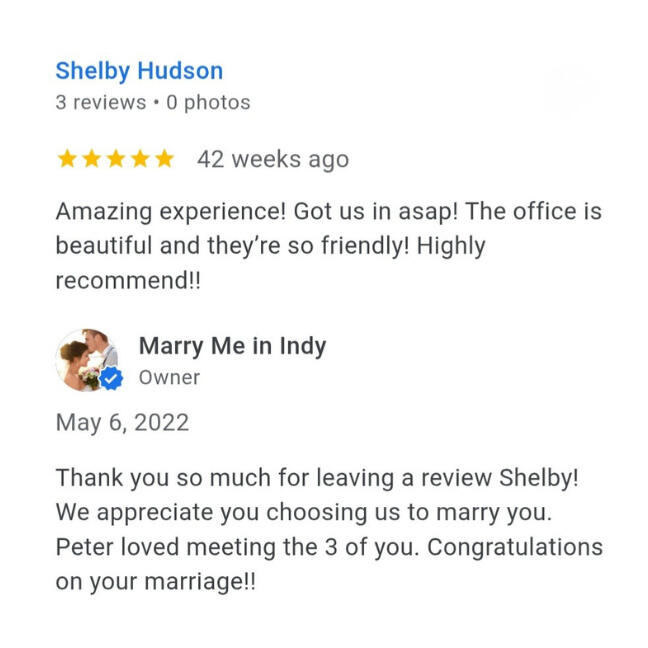 Peter's Civil Ceremony Review Marry Me In Indy Reviews